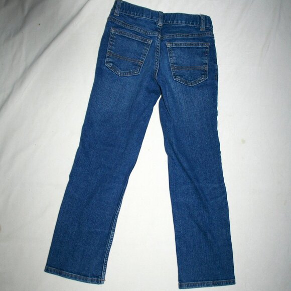 BOYS 8 DENIM BLUE JEANS REGULAR RELAXED FIT POCKETS ADJUSTABLE WAIST EUC - Picture 11 of 14